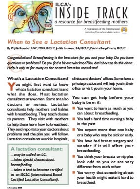 When to see a lactation consultant